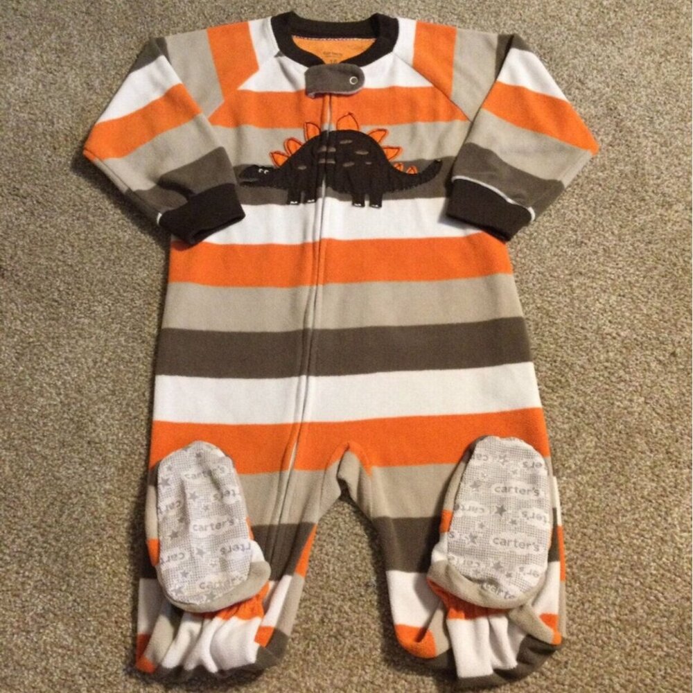 18M GUC Carter's Dinosaur Fleece Zip Up Pajama